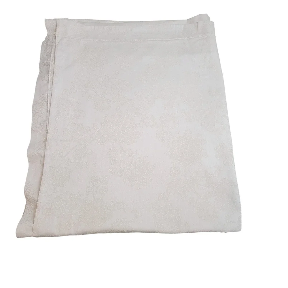 SFERRA King Ivory Floral Damask Jacquard Duvet Cover Luxury Cotton 92X108